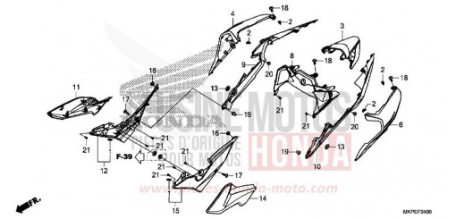 SIDE COVER/REAR COWL CB500FAM de 2021